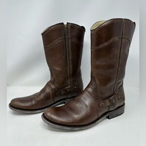 Corral Western Boots Leather Strap Zip Closure Brown G1404 Men's Size 9.5
